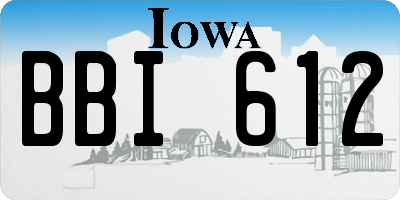 IA license plate BBI612