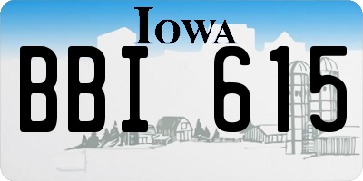 IA license plate BBI615