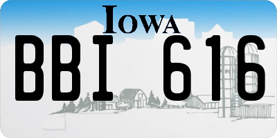 IA license plate BBI616