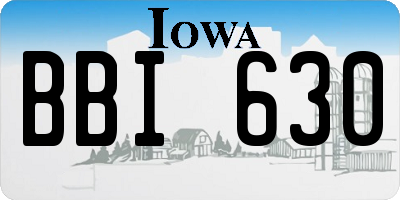 IA license plate BBI630
