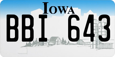 IA license plate BBI643
