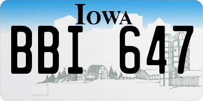 IA license plate BBI647