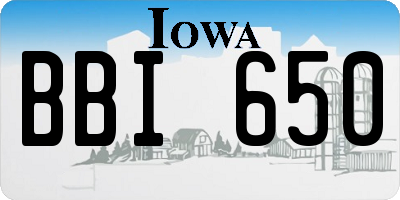 IA license plate BBI650