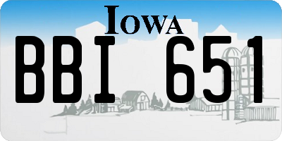 IA license plate BBI651