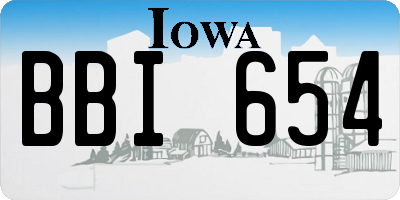 IA license plate BBI654
