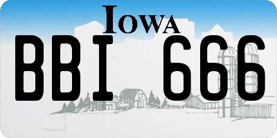 IA license plate BBI666