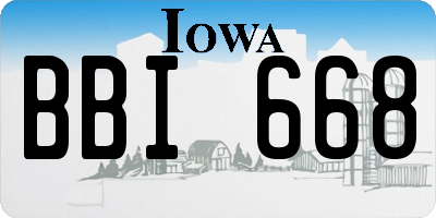 IA license plate BBI668
