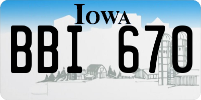 IA license plate BBI670