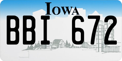 IA license plate BBI672