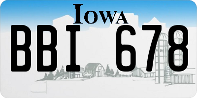 IA license plate BBI678