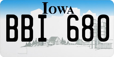 IA license plate BBI680