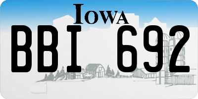 IA license plate BBI692