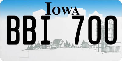 IA license plate BBI700