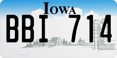 IA license plate BBI714