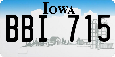 IA license plate BBI715