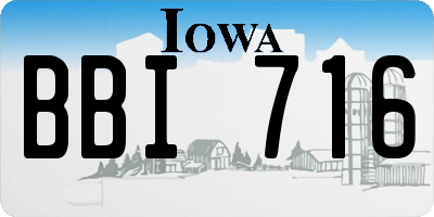 IA license plate BBI716