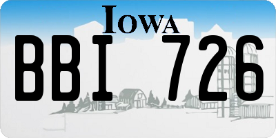 IA license plate BBI726