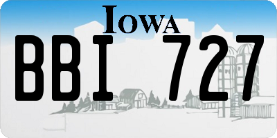 IA license plate BBI727
