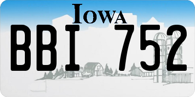 IA license plate BBI752