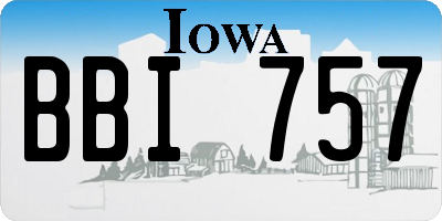 IA license plate BBI757