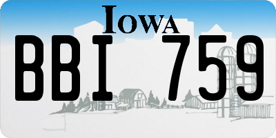 IA license plate BBI759