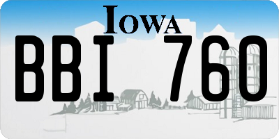 IA license plate BBI760