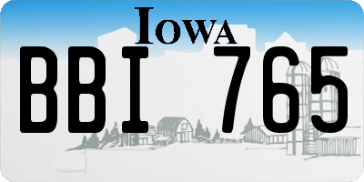 IA license plate BBI765