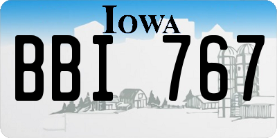 IA license plate BBI767