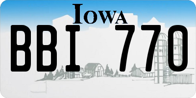 IA license plate BBI770