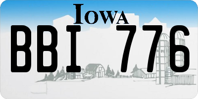 IA license plate BBI776