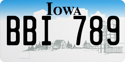 IA license plate BBI789