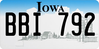 IA license plate BBI792