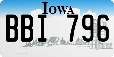 IA license plate BBI796