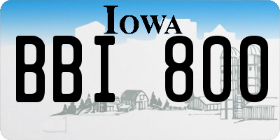 IA license plate BBI800