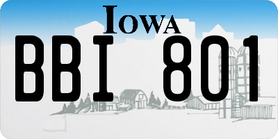 IA license plate BBI801