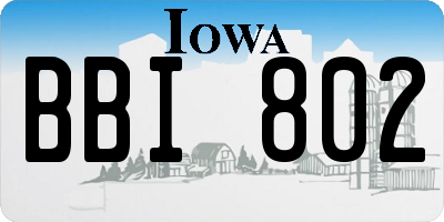 IA license plate BBI802