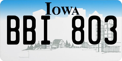 IA license plate BBI803