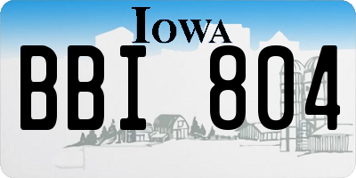 IA license plate BBI804