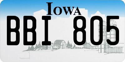 IA license plate BBI805