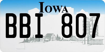IA license plate BBI807