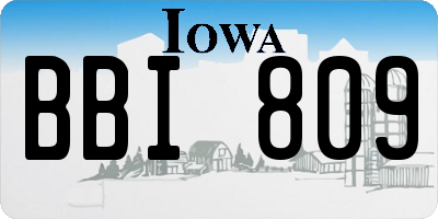 IA license plate BBI809