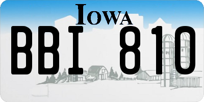 IA license plate BBI810