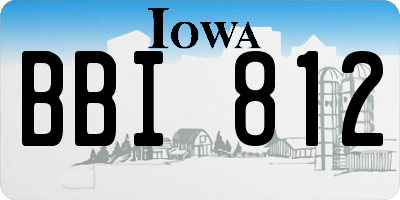 IA license plate BBI812