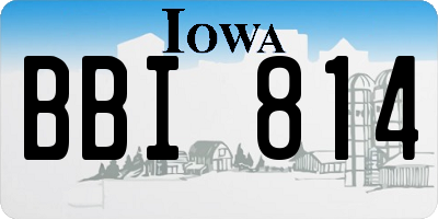 IA license plate BBI814