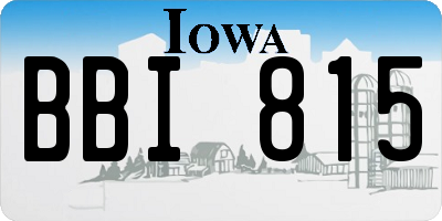 IA license plate BBI815