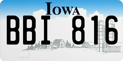 IA license plate BBI816