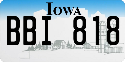IA license plate BBI818