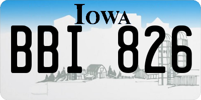 IA license plate BBI826