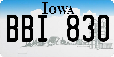 IA license plate BBI830