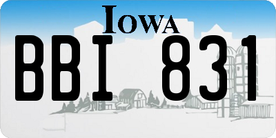 IA license plate BBI831